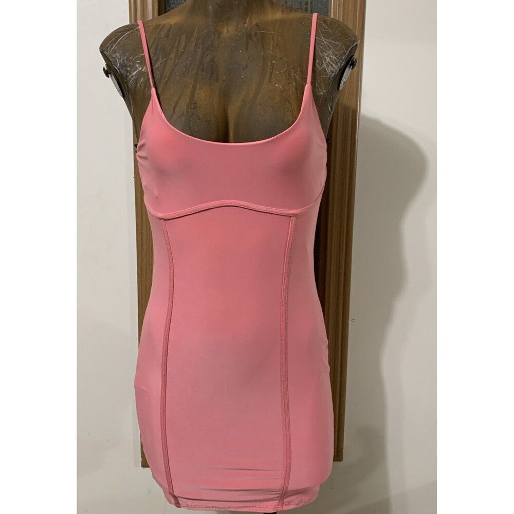 21 Saints Bodycon Mini Dress Pink Size Medium Straps Slim Fit